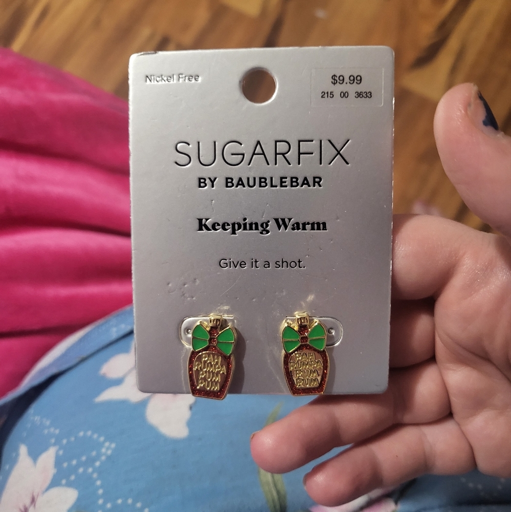 Sugarfix earrings(gold,green,n red)
